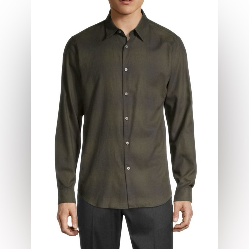 Theory Irving Button Down Sports Shirt in Green Groove Check Size S‎